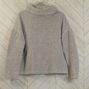 a new day white/gray turtle neck long sleeve sweater size L